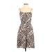 Banana Republic Cocktail Dress - A-Line Scoop Neck Sleeveless: Brown Dresses - Women's Size 4