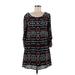 Speechless Casual Dress - Mini Scoop Neck 3/4 sleeves: Black Dresses - Women's Size Medium