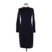 Ellen Tracy Casual Dress - Sheath Mock 3/4 sleeves: Black Solid Dresses - Women's Size Medium