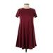 Alya Casual Dress - A-Line: Burgundy Solid Dresses - Women's Size X-Small
