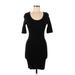 Topshop Casual Dress - Bodycon: Black Solid Dresses - Women's Size 6