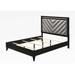 Red Barrel Studio® Fulvius Queen Platform Bed Wood & /Upholstered/Faux leather in Black | 55 H x 63 W x 85 D in | Wayfair