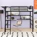 Isabelle & Max™ Airianna Twin Size Loft Bed w/ 2 Shelves, a Desk & a Hanging Clothes Rack in Black/Gray | 68.2 H x 40.4 W x 89 D in | Wayfair