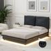 Ivy Bronx Khahlil Upholstered Platform Bed Upholstered in Black | 41.6 H x 62.3 W x 80 D in | Wayfair B36C39D6EE8C47BDBB57C8EA7B7CB748