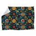 East Urban Home Sely Throw Blanket Microfiber/Fleece/Microfiber/Fleece in Green/Blue/Black | 60 H x 50 W in | Wayfair