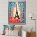 Ophelia & Co. Retro Stamp Illustration Paris Eiffel Tower On Canvas Print Metal in Black/Blue/Red | 32 H x 24 W x 1 D in | Wayfair