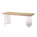 Brayden Studio® Cynthiaa Rectangular Dining Table Plastic/Acrylic/Wood in Brown/Green | 29.5 H x 63 W x 27.6 D in | Wayfair