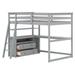 Harriet Bee Jahnia Full Loft Bed w/ Drawers in Gray | 65.6 H x 57.2 W x 79.8 D in | Wayfair 909BBCCA76A24E9985E1C40CBE70E77D