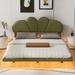 Ivy Bronx Khyrin Vegan Leather Platform Bed Metal in Green | 40.9 H x 55.5 W x 76.8 D in | Wayfair 8662C1F4A0D347BFA85952A51FA61692