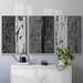 Wrought Studio™ Printed Brushed Nickel Abstract I - Multi Piece Framed Canvas in Black/Gray | 24 H x 48 W x 2 D in | Wayfair