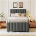 Latitude Run® Twin Size Platform Bed w/ Trundle & 3 Drawers Upholstered/Linen in Gray | 48.4 H x 40.4 W x 78.7 D in | Wayfair