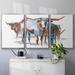 August Grove® Modern Longhorns II 3 Pieces Canvas in Blue/Brown | 24 H x 48 W x 2 D in | Wayfair A5DB141DBB7A40528F680FB112B42E18