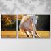 Latitude Run® Horse Motion IV - 3 Piece Floater Frame Print on Canvas in White | 36 H x 75 W x 2 D in | Wayfair 67336DACCA7A41C5B7CEEBEA0F05C312