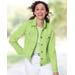 Appleseeds Women's DreamFlex Colored Jean Jacket - Green - 1X - Womens