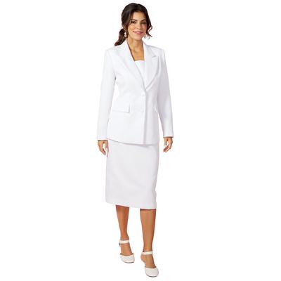 Masseys Signature Suit (Size 22W) White, Polyester