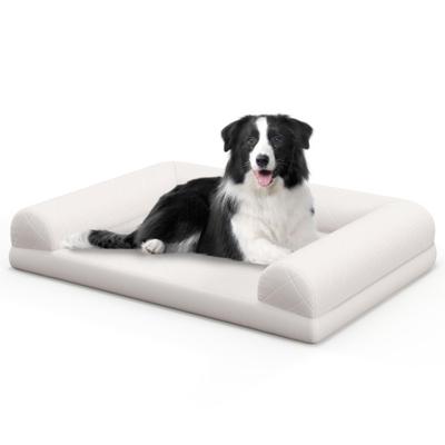 Costway Egg-Foam Dog Crate Bed with 3-Side Bolster...