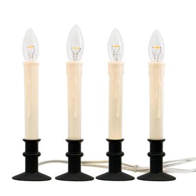 Celestial Lights 70843 - 0.5 watt Adjustable Black Onyx Base Window Hugger Plug-In LED Window Candles (4 Pack)