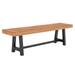3PCS Outdoor Patio Dining Table Set Acacia Wood with 1 Rectangular Picnic Coffee Table and 2 Benches