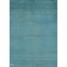 Light Blue Modern Gabbeh Oriental Area Rug Hand-Knotted Wool Carpet - 4'10" x 6'6"