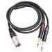 Dual 6.35mm 1/4 In to XLR Male Y Splitter Cable 3Pin XLR Male to Dual 6.35mm Plug Audio Microphone Cable 6.6Feet/2Meters