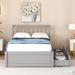 Modern Twin Storage Bed with 2 Drawers&Slat Support , Wood Platform Bed with Storage and Headboard, No Box Spring Needed