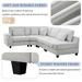 4-seat Modular Sofa Curved Sectional Sofa Sets Wedge Armless Sofa Chair w/ 4 Throw Pillows and Cup Holder for Living Room, Beige