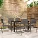 vidaXL Patio Dining Set Wicker Outdoor Dining Table and Chair Conversation Set