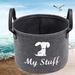 HOMEMAXS Cat Dog Toy Box Storage Bin Felt Wood Handle Storage Basket Pet Toy Storage Bin