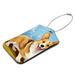 Corgis Pet Animals Pattern 2 PCS Luggage Tags Suitcases PU Leather Travel Bag & Baggage ID Label Tags Travel Essentials