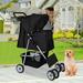 NiamVelo 4 Wheels Dog Stroller Foldable Pet Stroller Dog Cat Jogger Stroller Folding Lightweight Travel Stroller with Cup Holders& Storage Basket for Small Medium Dogs Black