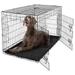 foldable dog crate wire metal dog kennel w/divider panel leak-proof pan & protecting feet single & double door small medium & large dog crate indoor wire dog cages 48â€� w/double doors