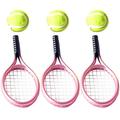 3 Sets Mini House Tennis Set Miniature Tennis Racket Mini Tennis Ball Photography Props