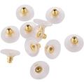 50 PCS 12mm Brass Earring Backs Lifter Replacements for Droopy Ears Bullet Clutch Pad Disc Rubber Earring Backings Pierced Back for Posts Secure Locking Studs Earring Nut Stopper