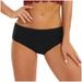 Dasayo Black Hipster Panties for Womens Mid Waist Seamless Cotton Period Briefs Solid Ladies Casual Underpants