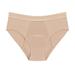 Dasayo Beige Mid Waist Hipster Panties for Women s Plus Size Period Knickers Lady Stylish Solid Underpant Briefs
