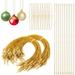 Christmas Ornament String Hangers 200 Pcs Gold Christmas Tree Ornament Hangers Hooks Precut Ornament Snap Fasteners Locking Ropes for Halloween Christmas Decorations