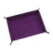 Farfi Dices Storage Tray Foldable Anti-deformed Anti-fading Space Saving Storing Keys Faux Leather Four Corner Folding Dices Organizer Holder Desktop Decor (Purple)