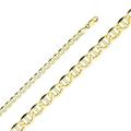 22 in. 14K Yellow Gold 6.5 mm Wide Flat Mariner Chain