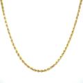 14K Rope 1.5mm Solid Diamond Cut Yellow Gold Chain 22