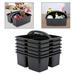 Wuzstar Plastic Storage Caddy Organizer Classroom Storage Bins W/4 Compartments for School Office Storage Organizer (6 Pack Black)