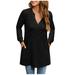 FAIWAD Women s Long Sleeve Ribbed Knit Tunic Tops V Neck Loose Pullover Tops Trendy 2024 Spring Long Tops