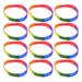 12pcs Silicone Rainbow Bracelet Bangle Colorful Lightweight Wristband Pride Bracelet Girl Gifts for DIY Jewelry Making
