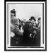 Historic Framed Print [Albert Einstein three-quarter length portrait standing with his wife in a crowd].Montauk Photo Concern New York N.Y. 17-7/8 x 21-7/8