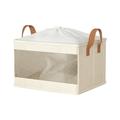 PRINxy Large Capacity Clothing Storage Box Balcony Quilt Wardrobe Household Sorting Box Dormitory Bundle Mouth Portable Storage Basket Beige XL