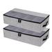 PRINxy 2pcs Foldable Compartment Shoe Box Storage Bag Thick Cloth Transparent Storage Box Dark Gray Free Size