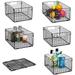 Foldable Wire Baskets for Organizing x-Cosrack 6 Pack Cabinet Wall Mount Pantry Organizer Wire Basket Bin with Handles 12 x 9 X 6