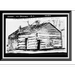 Historic Framed Print First House in Des Moines Des Moines Polk County IA 17-7/8 x 21-7/8