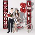 KANY Sweetheart Gifts Valentine s Day Streamer 1 Set Valentines Day Decorations Banners Door Porch Sign Hanging Love Heart Streamers Wall Decor Party Supplies (Red 71x12 inch)