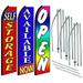 Self Storage/Available/Open - 3 Pack Of Swooper Feather Flag Sets - Includes 3 Swooper Feather Flags 3 Flag Poles And 3 Ground Spikes