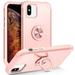 Finger Ring Phone Case for iPhone XS / iPhone X 2-in-1 Rotatable Ring Holder Stand Case Magnetic Car Mount Military Grade Dual-Layers Shockproof for iPhone XS / iPhone X Protection Cover Rosegold
